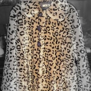Girls' Wilson Leather Kids Cheetah Faux Fur Coat, Size XL